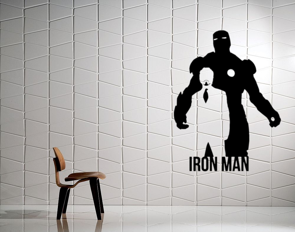 Avengers Iron Man Silhouette Removable Interior Matte Black Wall Art Vinyl Decal Home Decor Living Room Bedroom